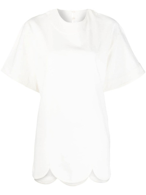 Scalloped hem short-sleeve blouse, Jil Sander Scalloped hem short-sleeve blouse
Scalloped hem short-sleeve blouse, Jil Sander Scalloped hem short-sleeve blouse