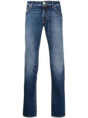 

Embroidered-logo slim-fit jeans, Jacob Cohën Embroidered-logo slim-fit jeans