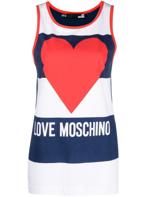 

Striped heart-print tank top, Love Moschino Striped heart-print tank top