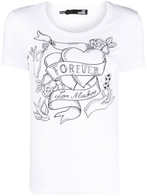 Slogan-print short-sleeved T-shirt, Love Moschino Slogan-print short-sleeved T-shirt
Slogan-print short-sleeved T-shirt, Love Moschino Slogan-print short-sleeved T-shirt