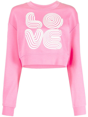 Slogan-print cropped sweatshirt, Love Moschino Slogan-print cropped sweatshirt
Slogan-print cropped sweatshirt, Love Moschino Slogan-print cropped sweatshirt