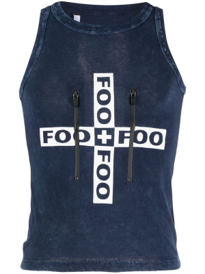 Logo-printed zip-detailed tank top, FOO AND FOO Logo-printed zip-detailed tank top
Logo-printed zip-detailed tank top, FOO AND FOO Logo-printed zip-detailed tank top