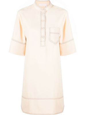 Contrast-stitch short-sleeve shift dress, See by Chloé Contrast-stitch short-sleeve shift dress
Contrast-stitch short-sleeve shift dress, See by Chloé Contrast-stitch short-sleeve shift dress