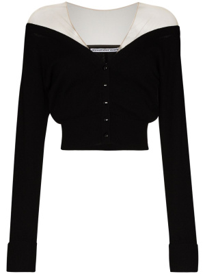 Sheer-shoulder button-up cardigan, Alexander Wang Sheer-shoulder button-up cardigan
Sheer-shoulder button-up cardigan, Alexander Wang Sheer-shoulder button-up cardigan