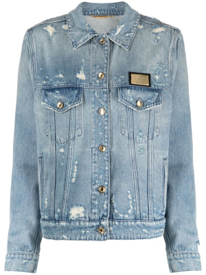 Logo-plaque stonewashed denim jacket, Dolce & Gabbana Logo-plaque stonewashed denim jacket
Logo-plaque stonewashed denim jacket, Dolce & Gabbana Logo-plaque stonewashed denim jacket