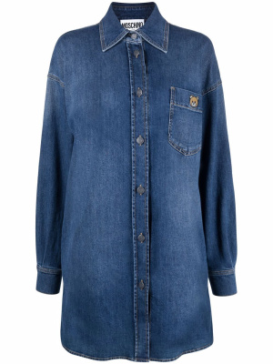 Teddy Bear logo-plaque denim shirt dress, Moschino Teddy Bear logo-plaque denim shirt dress
Teddy Bear logo-plaque denim shirt dress, Moschino Teddy Bear logo-plaque denim shirt dress
