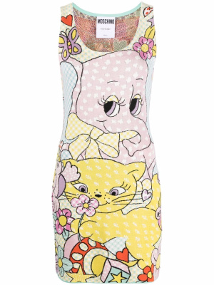 Cartoon-print sleeveless knitted dress, Moschino Cartoon-print sleeveless knitted dress
Cartoon-print sleeveless knitted dress, Moschino Cartoon-print sleeveless knitted dress