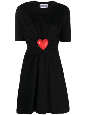 Heart-appliqué gathered T-shirt dress, Moschino Heart-appliqué gathered T-shirt dress
Heart-appliqué gathered T-shirt dress, Moschino Heart-appliqué gathered T-shirt dress