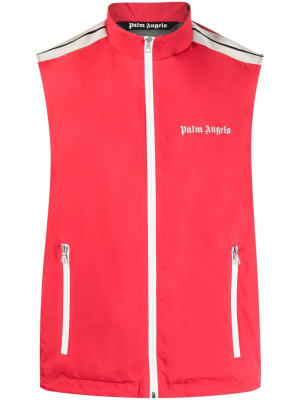 Logo-print stripe-trim zipped gilet, Palm Angels Logo-print stripe-trim zipped gilet
Logo-print stripe-trim zipped gilet, Palm Angels Logo-print stripe-trim zipped gilet