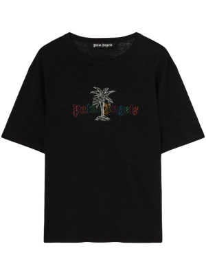 Logo-print round-neck T-shirt, Palm Angels Logo-print round-neck T-shirt
Logo-print round-neck T-shirt, Palm Angels Logo-print round-neck T-shirt