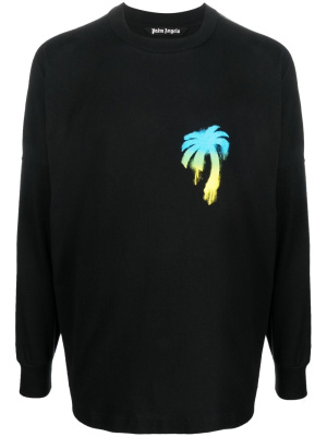 Graffiti logo-print long-sleeved T-shirt, Palm Angels Graffiti logo-print long-sleeved T-shirt
Graffiti logo-print long-sleeved T-shirt, Palm Angels Graffiti logo-print long-sleeved T-shirt