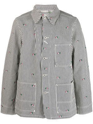 Floral-embroidered striped shirt jacket, Kenzo Floral-embroidered striped shirt jacket
Floral-embroidered striped shirt jacket, Kenzo Floral-embroidered striped shirt jacket