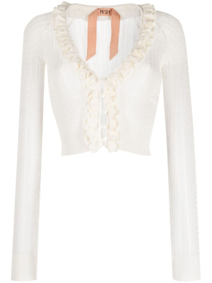 Scalloped long-sleeve cropped cardigan, Nº21 Scalloped long-sleeve cropped cardigan
Scalloped long-sleeve cropped cardigan, Nº21 Scalloped long-sleeve cropped cardigan