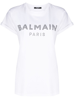 Rhinestone-embellished logo T-shirt, Balmain Rhinestone-embellished logo T-shirt
Rhinestone-embellished logo T-shirt, Balmain Rhinestone-embellished logo T-shirt