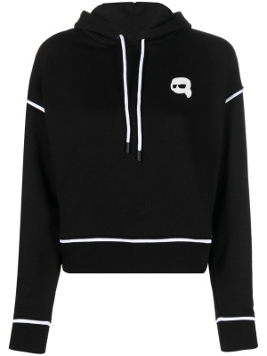 

Logo-patch drawstring hoodie, Karl Lagerfeld Logo-patch drawstring hoodie
