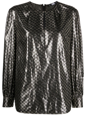 Monogram print shine-finish blouse, Karl Lagerfeld Monogram print shine-finish blouse
Monogram print shine-finish blouse, Karl Lagerfeld Monogram print shine-finish blouse