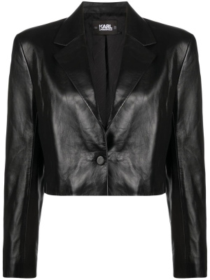 Signature cropped leather jacket, Karl Lagerfeld Signature cropped leather jacket
Signature cropped leather jacket, Karl Lagerfeld Signature cropped leather jacket