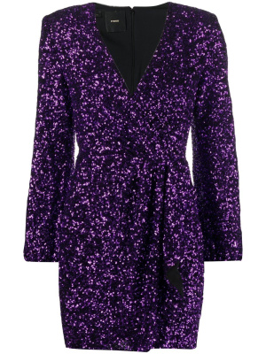 Sequin-embellished V-neck minidress, PINKO Sequin-embellished V-neck minidress
Sequin-embellished V-neck minidress, PINKO Sequin-embellished V-neck minidress