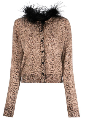 Leopard-print feather-detailing cardigan, TWINSET Leopard-print feather-detailing cardigan
Leopard-print feather-detailing cardigan, TWINSET Leopard-print feather-detailing cardigan