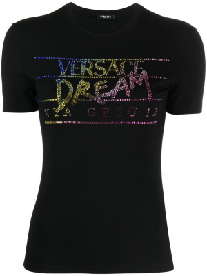 Rhinestone-embellished slogan T-shirt, Versace Rhinestone-embellished slogan T-shirt
Rhinestone-embellished slogan T-shirt, Versace Rhinestone-embellished slogan T-shirt