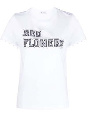 Slogan-print short-sleeved T-shirt, RED Valentino Slogan-print short-sleeved T-shirt
Slogan-print short-sleeved T-shirt, RED Valentino Slogan-print short-sleeved T-shirt