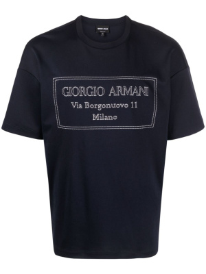 Logo-embroidered cotton T-shirt, Giorgio Armani Logo-embroidered cotton T-shirt
Logo-embroidered cotton T-shirt, Giorgio Armani Logo-embroidered cotton T-shirt