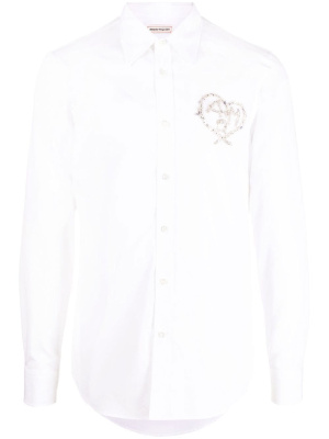 

Crystal-embellished long-sleeve shirt, Alexander McQueen Crystal-embellished long-sleeve shirt