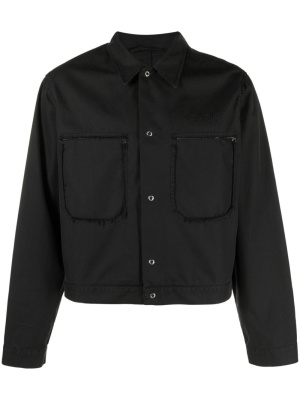 Logo-embroidered frayed-detailed jacket, MM6 Maison Margiela Logo-embroidered frayed-detailed jacket
Logo-embroidered frayed-detailed jacket, MM6 Maison Margiela Logo-embroidered frayed-detailed jacket