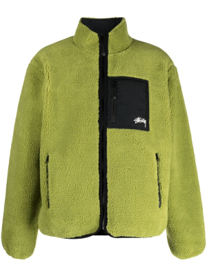 Fleece-texture logo-patch jacket, Stüssy Fleece-texture logo-patch jacket
Fleece-texture logo-patch jacket, Stüssy Fleece-texture logo-patch jacket