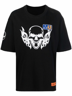 Flaming skull-print cotton T-shirt, Heron Preston Flaming skull-print cotton T-shirt
Flaming skull-print cotton T-shirt, Heron Preston Flaming skull-print cotton T-shirt