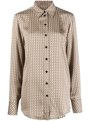 Monogram-print long-sleeved shirt, Victoria Beckham Monogram-print long-sleeved shirt
Monogram-print long-sleeved shirt, Victoria Beckham Monogram-print long-sleeved shirt