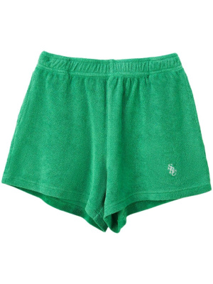 Logo-embroidered terry-cloth shorts, Sporty & Rich Logo-embroidered terry-cloth shorts
Logo-embroidered terry-cloth shorts, Sporty & Rich Logo-embroidered terry-cloth shorts