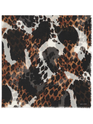 Animal-print fringed wool scarf, Saint Laurent Animal-print fringed wool scarf
Animal-print fringed wool scarf, Saint Laurent Animal-print fringed wool scarf