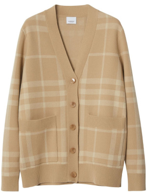 Check wool-cashmere jacquard cardigan, Burberry Check wool-cashmere jacquard cardigan
Check wool-cashmere jacquard cardigan, Burberry Check wool-cashmere jacquard cardigan