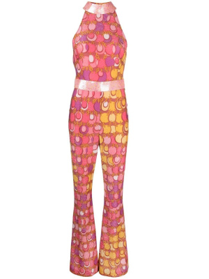 

Abstract-print flared jumpsuit, Moschino Abstract-print flared jumpsuit