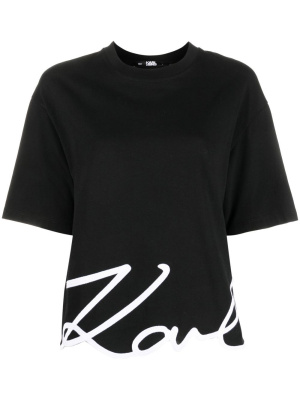 

Signature-hem T-shirt, Karl Lagerfeld Signature-hem T-shirt