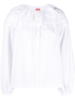 Ruffled-collar long-sleeved cotton shirt, Kenzo Ruffled-collar long-sleeved cotton shirt
Ruffled-collar long-sleeved cotton shirt, Kenzo Ruffled-collar long-sleeved cotton shirt