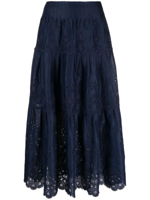 Eyelet-embroidered tiered midi skirt, Polo Ralph Lauren Eyelet-embroidered tiered midi skirt
Eyelet-embroidered tiered midi skirt, Polo Ralph Lauren Eyelet-embroidered tiered midi skirt