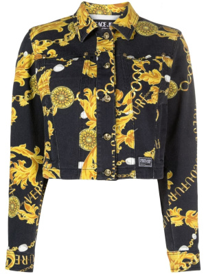 Barocco-print cropped denim jacket, Versace Jeans Couture Barocco-print cropped denim jacket
Barocco-print cropped denim jacket, Versace Jeans Couture Barocco-print cropped denim jacket