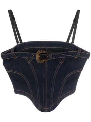 Baroque Buckle denim corset top, Versace Jeans Couture Baroque Buckle denim corset top
Baroque Buckle denim corset top, Versace Jeans Couture Baroque Buckle denim corset top