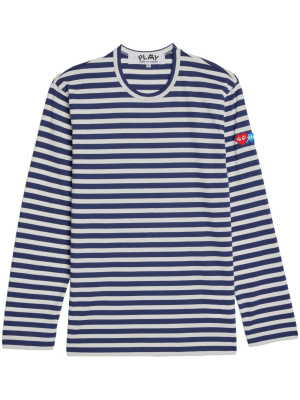X Invader logo-patch striped T-shirt, Comme Des Garçons Play X Invader logo-patch striped T-shirt
X Invader logo-patch striped T-shirt, Comme Des Garçons Play X Invader logo-patch striped T-shirt