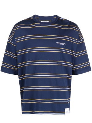 Logo-embroidered striped cotton T-shirt, Neighborhood Logo-embroidered striped cotton T-shirt
Logo-embroidered striped cotton T-shirt, Neighborhood Logo-embroidered striped cotton T-shirt