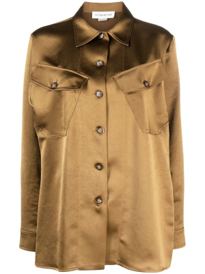 Pointed-collar satin-finish shirt, Victoria Beckham Pointed-collar satin-finish shirt
Pointed-collar satin-finish shirt, Victoria Beckham Pointed-collar satin-finish shirt