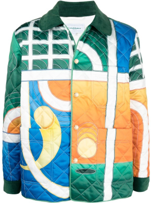 Graphic-print quilted shirt jacket, Casablanca Graphic-print quilted shirt jacket
Graphic-print quilted shirt jacket, Casablanca Graphic-print quilted shirt jacket