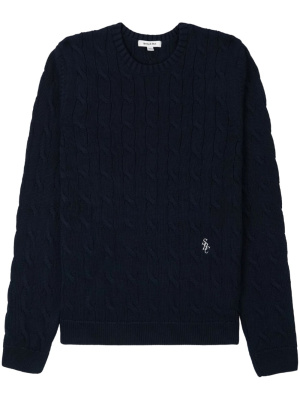 Embroidered-logo cable knit jumper, Sporty & Rich Embroidered-logo cable knit jumper
Embroidered-logo cable knit jumper, Sporty & Rich Embroidered-logo cable knit jumper