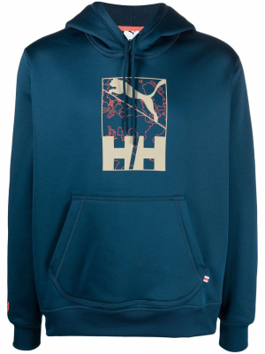 

X Helly Hansen logo-print hoodie, Puma X Helly Hansen logo-print hoodie