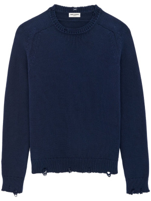 Distressed-effect knit cotton sweater, Saint Laurent Distressed-effect knit cotton sweater
Distressed-effect knit cotton sweater, Saint Laurent Distressed-effect knit cotton sweater