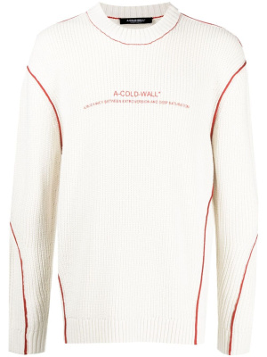 Dialouge logo-embroidered jumper, A-COLD-WALL* Dialouge logo-embroidered jumper
Dialouge logo-embroidered jumper, A-COLD-WALL* Dialouge logo-embroidered jumper