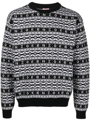 

Logo-jacquard wool jumper, Kenzo Logo-jacquard wool jumper
