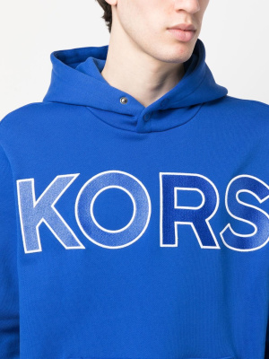 

Logo-embossed cotton hoodie, Michael Kors Logo-embossed cotton hoodie